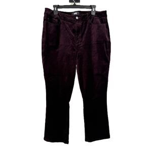 Paige Flaunt Femme High Rise Cropped Mini Boot pants black cherry size 34